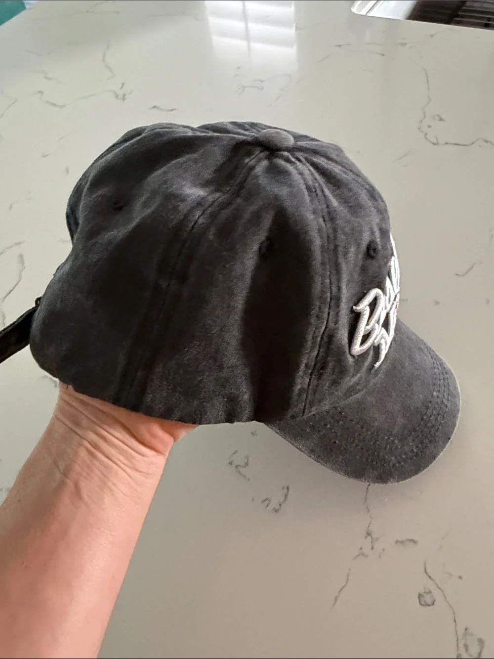 Baseball Mom Embroidered Cap - Gray